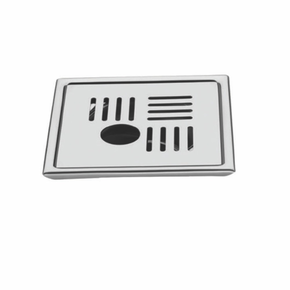 FLOOR TRAP (SS 202)WITH WASTE PIPE HOLE SATIN FINISH