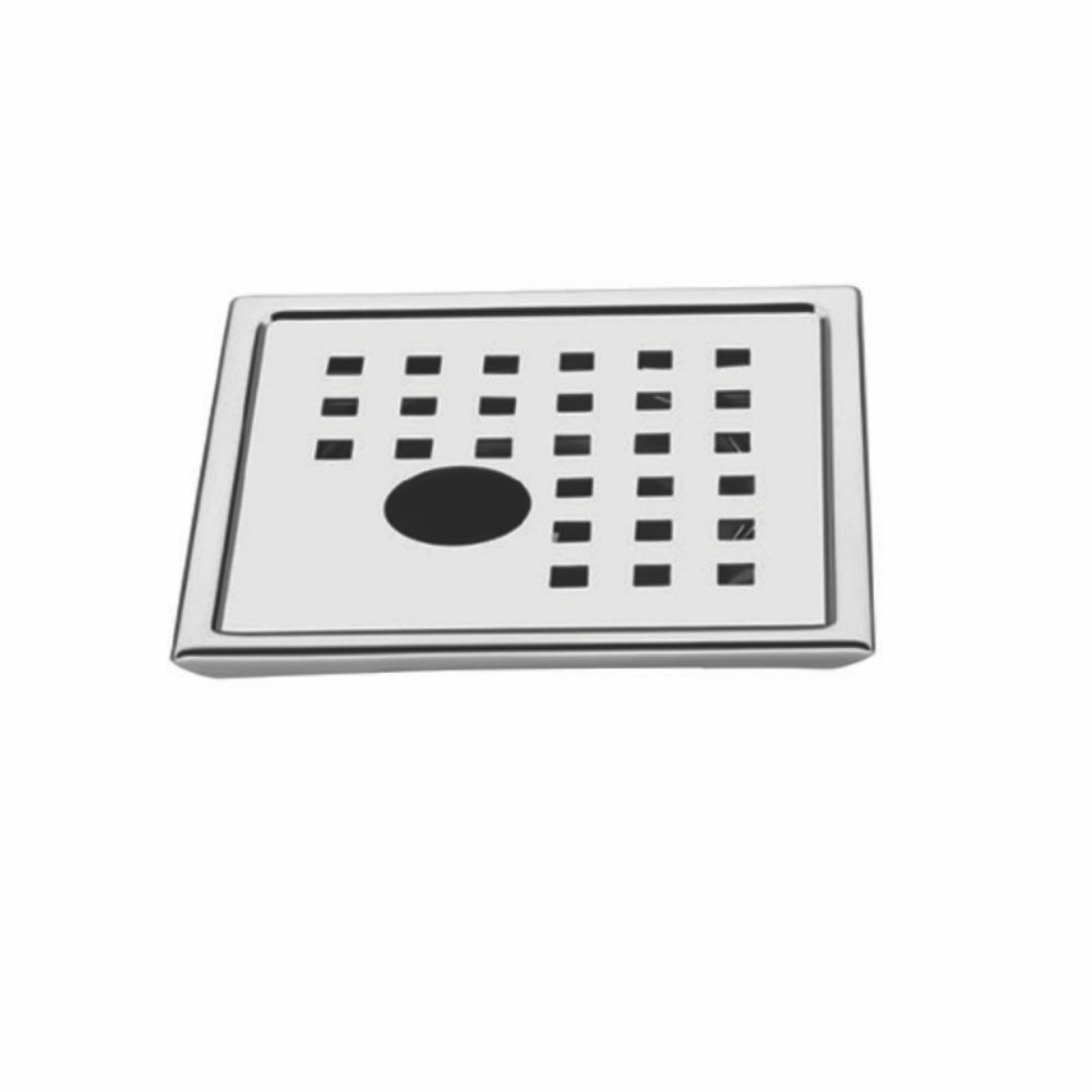 FLOOR TRAP (SS 202)WITH WASTE PIPE HOLE SATIN FINISH